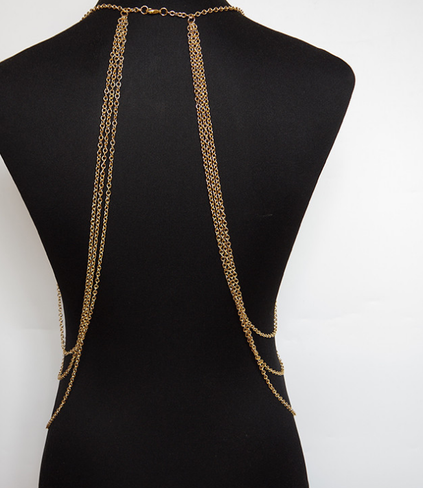 Fringed sexy body chain necklace