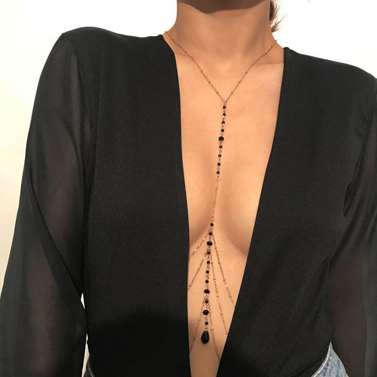 Simple personality tassel body chain