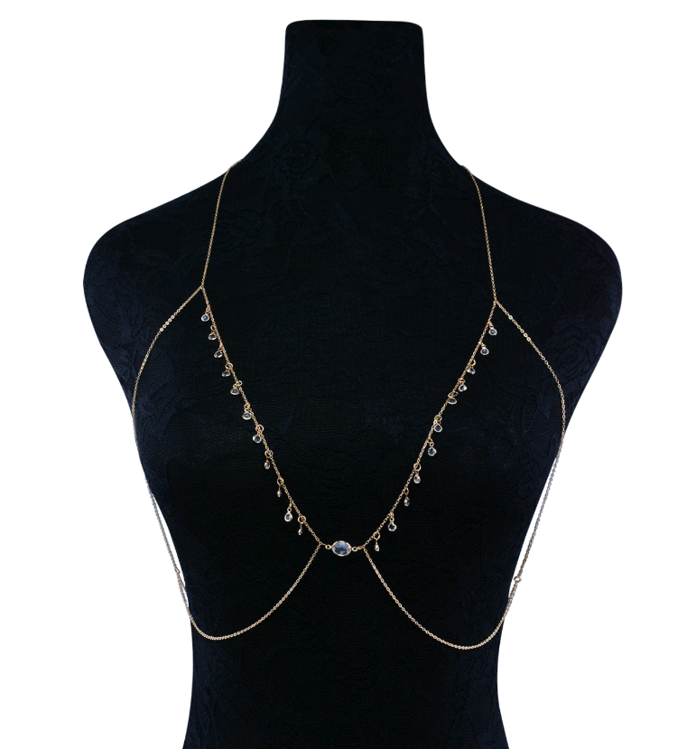 Simple sexy body clothing chain pearl crystal wild personality body chain