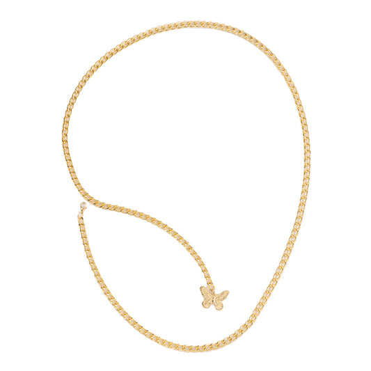 Simple Snake-shaped Butterfly Alloy Fashion Waist Chain Retro Street Shot Waist Body Chain