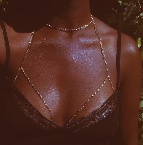 Bikini body chain minimalist glass