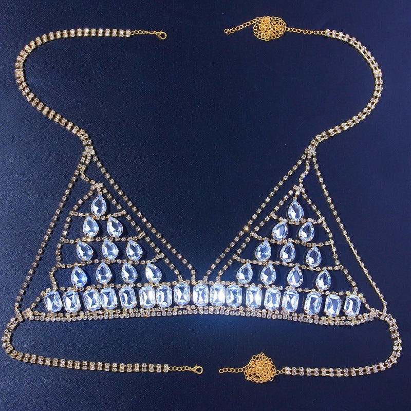 Rhinestone Bra Body Chain Nightclub Accessories