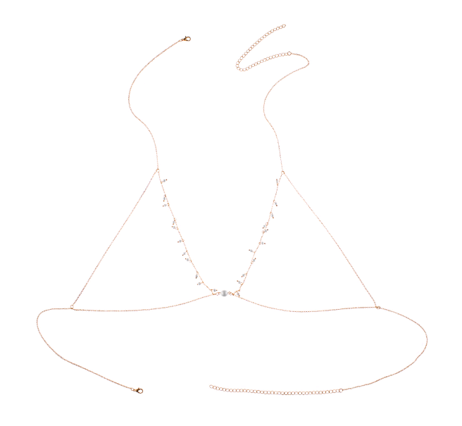 Simple sexy body clothing chain pearl crystal wild personality body chain