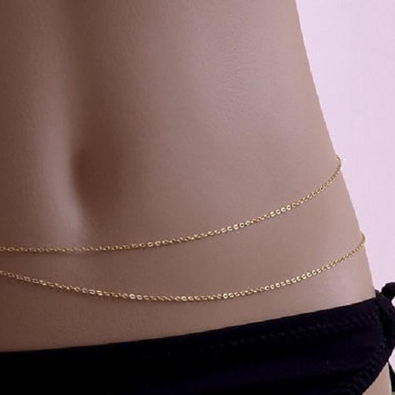 Simple Double-layer Asymmetrical Waist Chain Bikini Body Chain