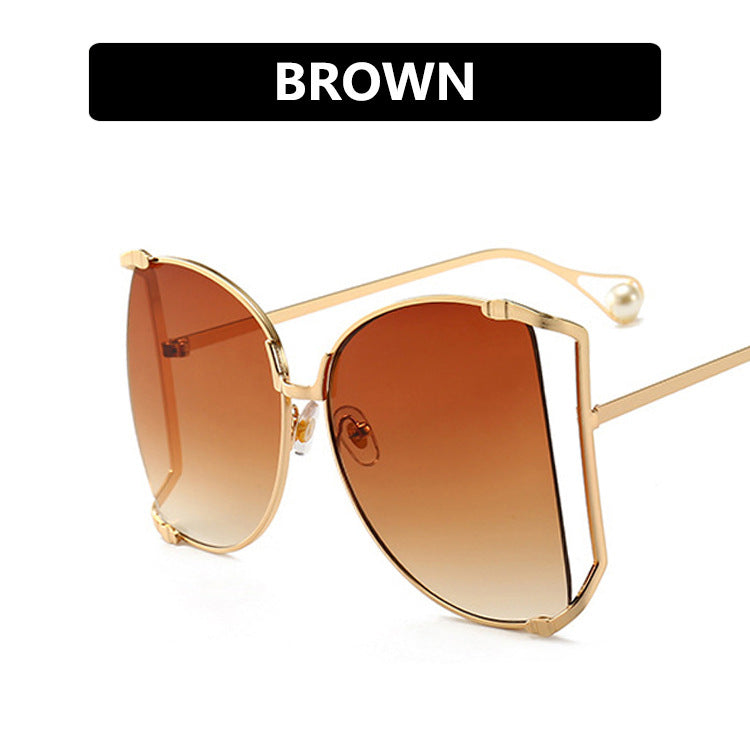 Women's metal frame cutout sunglasses