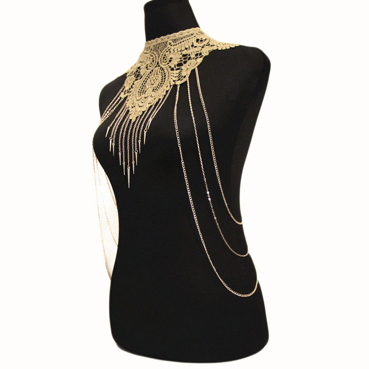 Multilayer tassel body chain