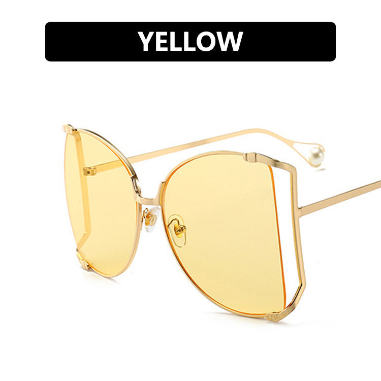 Women's metal frame cutout sunglasses