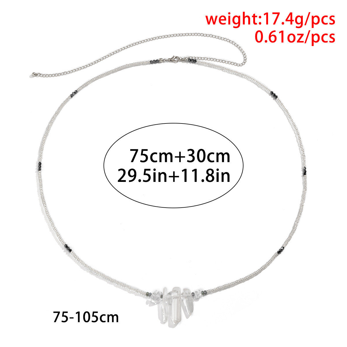 Simple Woven Rice Beads Single Layer Body Crystal Waist Chain