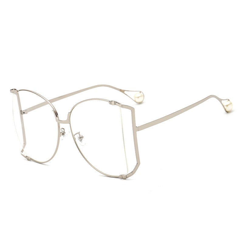 Women's metal frame cutout sunglasses