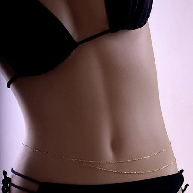 Simple Double-layer Asymmetrical Waist Chain Bikini Body Chain