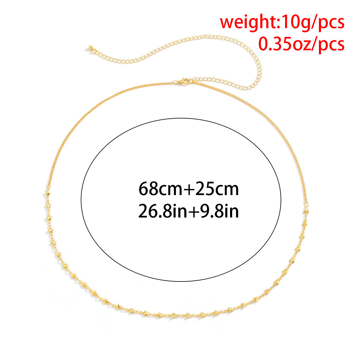 Water Drop Gemstone Body Chain Women's Simple U-shaped Beads