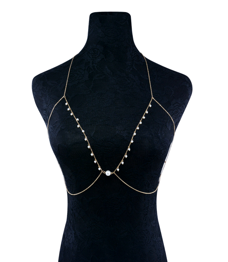 Simple sexy body clothing chain pearl crystal wild personality body chain