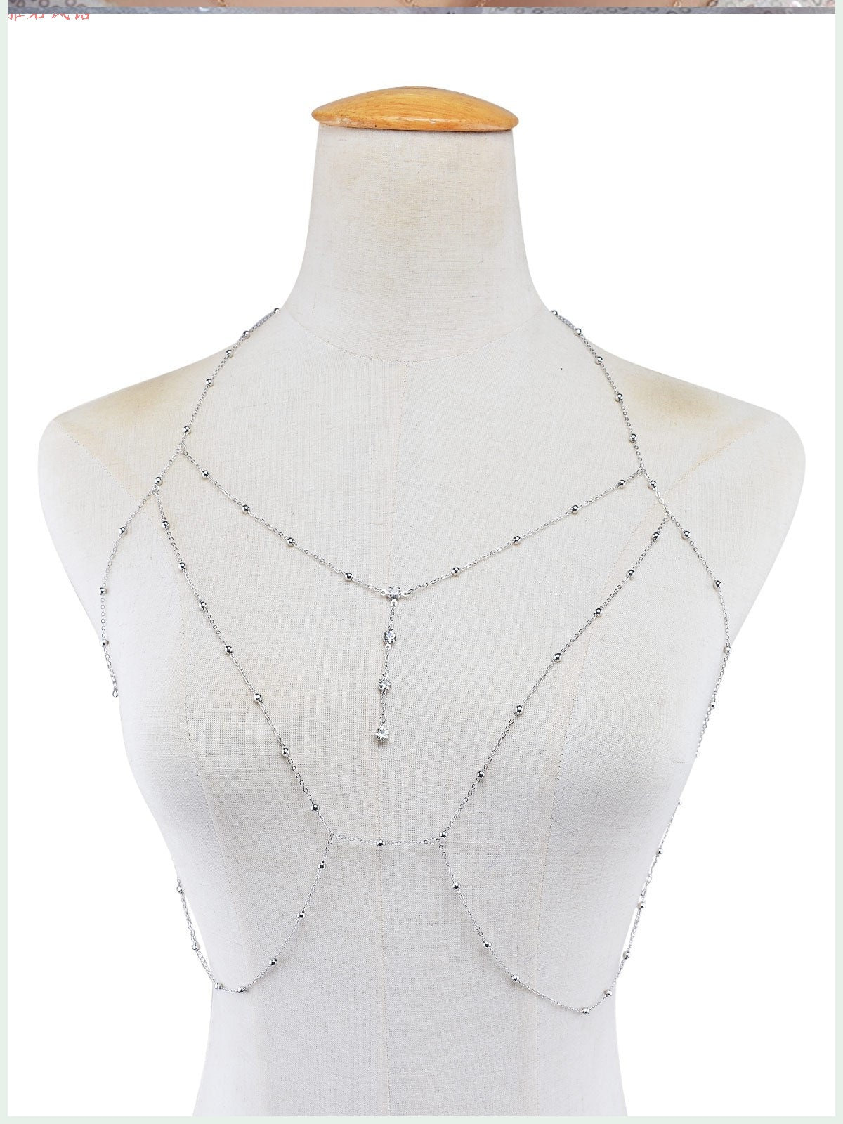 Geometric Chest Body Crystal Tassel Chain