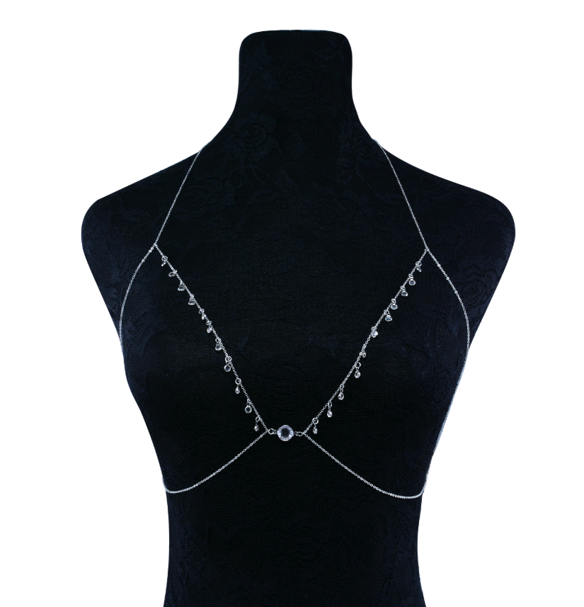 Simple sexy body clothing chain pearl crystal wild personality body chain