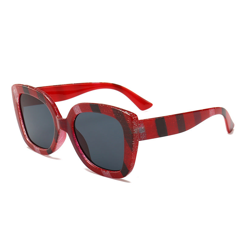 Rainbow Diagonal Stripe Square Sunglasses