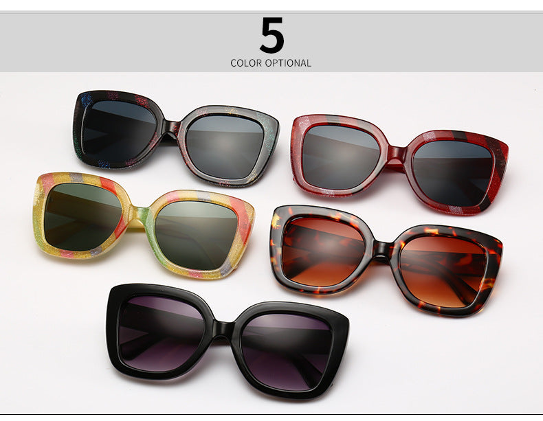 Rainbow Diagonal Stripe Square Sunglasses