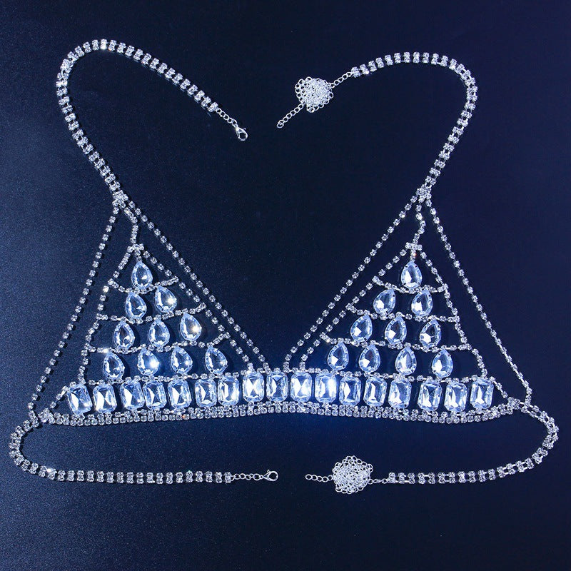 Rhinestone Bra Body Chain Nightclub Accessories