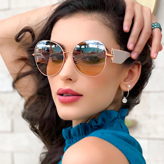 Metal Large Frame Sunglasses