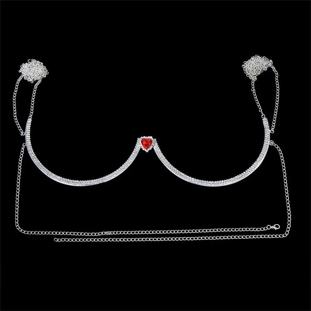 Simple Ethnic Love Ladies Light Luxury Rhinestone Body Chain